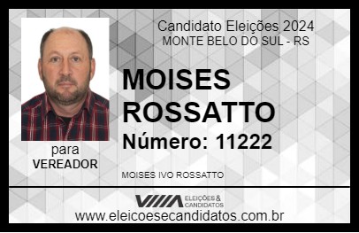 Candidato MOISES ROSSATTO 2024 - MONTE BELO DO SUL - Eleições