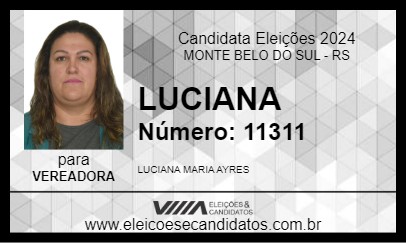 Candidato LUCIANA 2024 - MONTE BELO DO SUL - Eleições