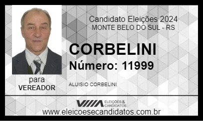 Candidato CORBELINI 2024 - MONTE BELO DO SUL - Eleições