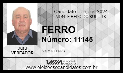 Candidato FERRO 2024 - MONTE BELO DO SUL - Eleições