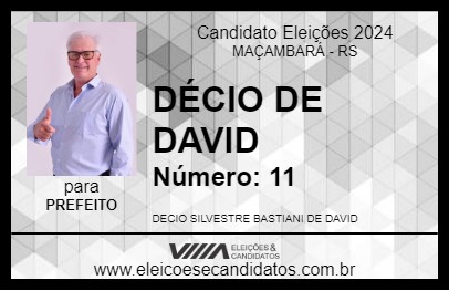 Candidato DÉCIO 2024 - MAÇAMBARÁ - Eleições