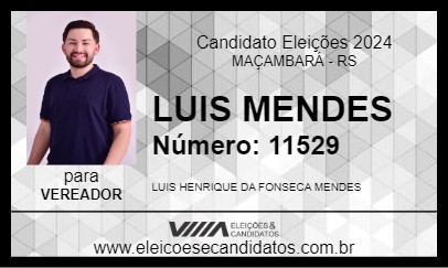 Candidato LUIS MENDES 2024 - MAÇAMBARÁ - Eleições