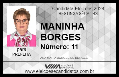 Candidato MANINHA BORGES 2024 - RESTINGA SÊCA - Eleições