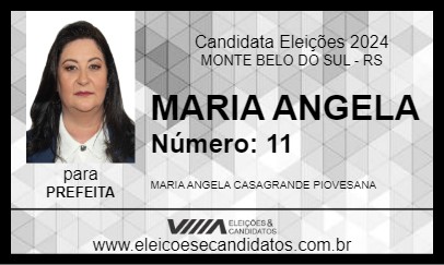 Candidato MARIA ANGELA 2024 - MONTE BELO DO SUL - Eleições