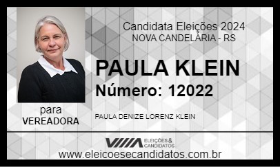 Candidato PAULA KLEIN 2024 - NOVA CANDELÁRIA - Eleições