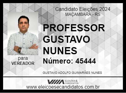 Candidato PROFESSOR GUSTAVO NUNES 2024 - MAÇAMBARÁ - Eleições