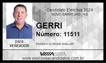 Candidato GERRI 2024 - NOVO BARREIRO - Eleições