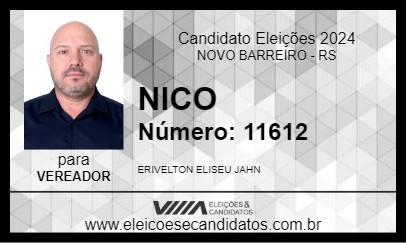 Candidato NICO 2024 - NOVO BARREIRO - Eleições