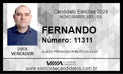 Candidato FERNANDO 2024 - NOVO BARREIRO - Eleições