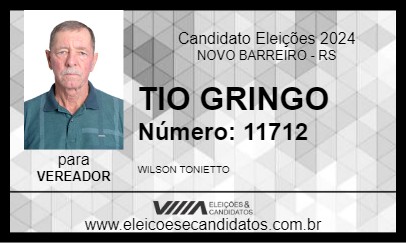 Candidato TIO GRINGO 2024 - NOVO BARREIRO - Eleições