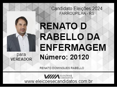 Candidato RENATO D RABELLO DA ENFERMAGEM 2024 - FARROUPILHA - Eleições