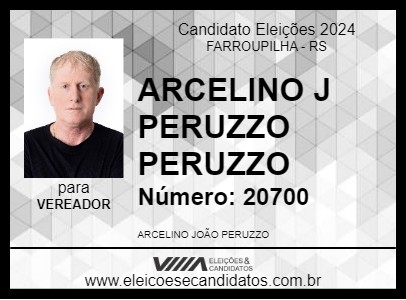 Candidato ARCELINO J PERUZZO   PERUZZO 2024 - FARROUPILHA - Eleições