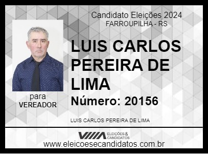 Candidato LUIZ CARLOS PEREIRA DE LIMA 2024 - FARROUPILHA - Eleições