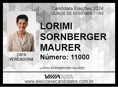 Candidato LORIMI SORNBERGER MAURER 2024 - QUINZE DE NOVEMBRO - Eleições