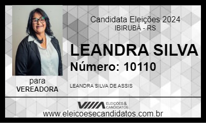 Candidato LEANDRA SILVA 2024 - IBIRUBÁ - Eleições