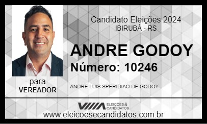 Candidato ANDRE GODOY 2024 - IBIRUBÁ - Eleições