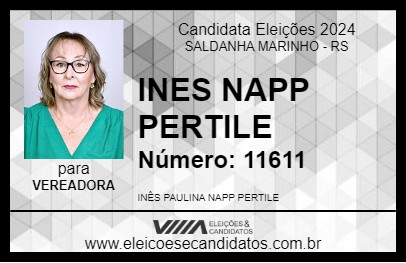 Candidato INES NAPP PERTILE 2024 - SALDANHA MARINHO - Eleições