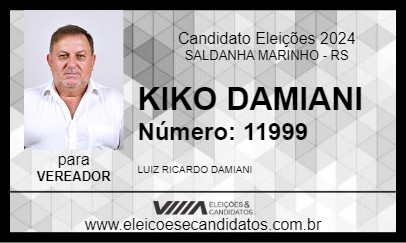 Candidato KIKO DAMIANI 2024 - SALDANHA MARINHO - Eleições