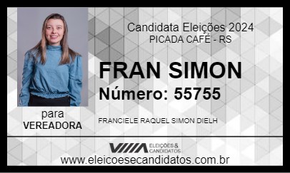 Candidato FRAN SIMON 2024 - PICADA CAFÉ - Eleições