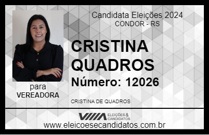 Candidato CRISTINA QUADROS 2024 - CONDOR - Eleições