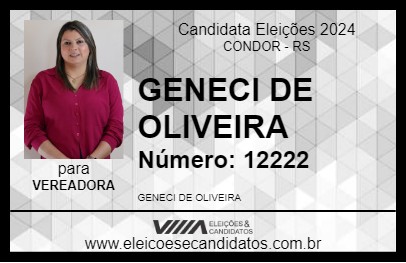 Candidato GENECI DE OLIVEIRA 2024 - CONDOR - Eleições