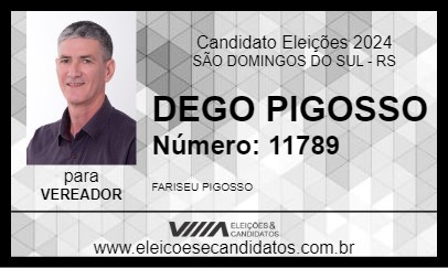 Candidato DEGO PIGOSSO 2024 - SÃO DOMINGOS DO SUL - Eleições