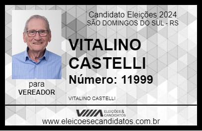 Candidato VITALINO CASTELLI 2024 - SÃO DOMINGOS DO SUL - Eleições