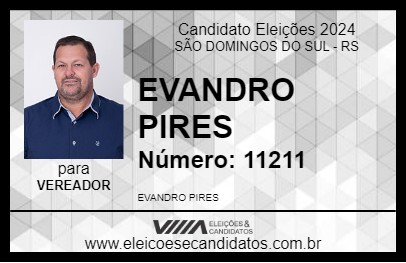 Candidato EVANDRO PIRES 2024 - SÃO DOMINGOS DO SUL - Eleições