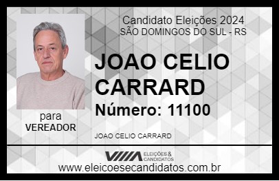 Candidato JOAO CELIO CARRARD 2024 - SÃO DOMINGOS DO SUL - Eleições