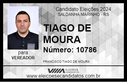 Candidato TIAGO DE MOURA 2024 - SALDANHA MARINHO - Eleições