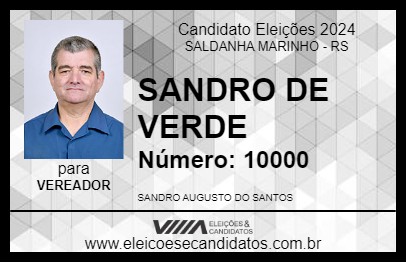 Candidato SANDRO DE VERDE 2024 - SALDANHA MARINHO - Eleições