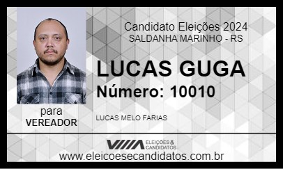 Candidato LUCAS GUGA 2024 - SALDANHA MARINHO - Eleições