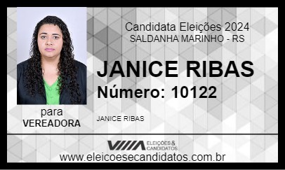 Candidato JANICE RIBAS 2024 - SALDANHA MARINHO - Eleições