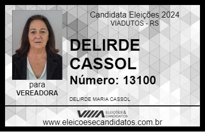 Candidato DELIRDE CASSOL 2024 - VIADUTOS - Eleições