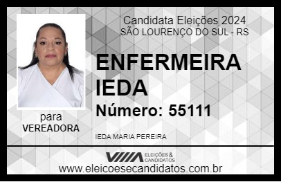 Candidato ENFERMEIRA IEDA 2024 - SÃO LOURENÇO DO SUL - Eleições