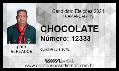 Candidato CHOCOLATE 2024 - TRAMANDAÍ - Eleições