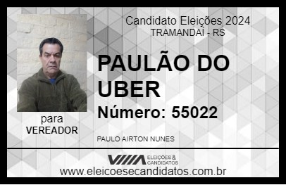 Candidato PAULÃO DO UBER 2024 - TRAMANDAÍ - Eleições