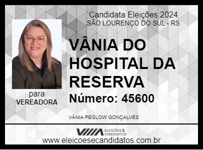 Candidato VÂNIA PEGLOW GONÇALVES 2024 - SÃO LOURENÇO DO SUL - Eleições