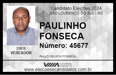 Candidato PAULINHO FONSECA 2024 - SÃO LOURENÇO DO SUL - Eleições