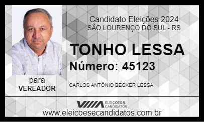 Candidato TONHO LESSA 2024 - SÃO LOURENÇO DO SUL - Eleições