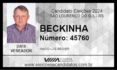 Candidato BECKINHA 2024 - SÃO LOURENÇO DO SUL - Eleições