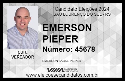 Candidato EMERSON PIEPER 2024 - SÃO LOURENÇO DO SUL - Eleições