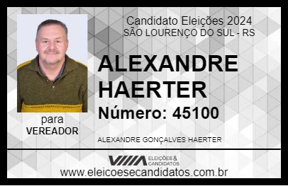 Candidato ALEXANDRE HAERTER 2024 - SÃO LOURENÇO DO SUL - Eleições