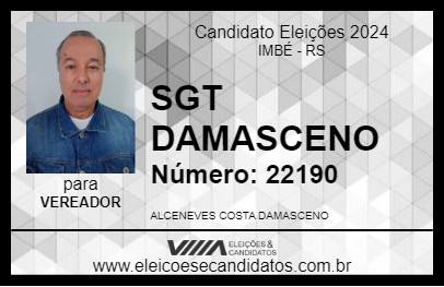 Candidato SGT DAMASCENO 2024 - IMBÉ - Eleições