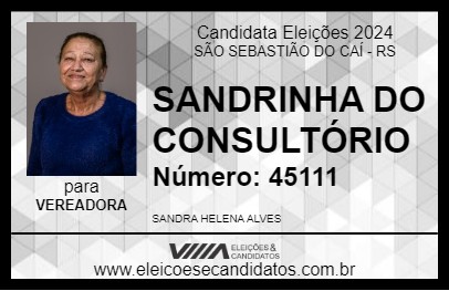 Candidato SANDRINHA DO CONSULTÓRIO 2024 - SÃO SEBASTIÃO DO CAÍ - Eleições