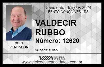 Candidato VALDECIR RUBBO 2024 - BENTO GONÇALVES - Eleições