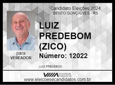 Candidato LUIZ PREDEBOM (ZICO) 2024 - BENTO GONÇALVES - Eleições