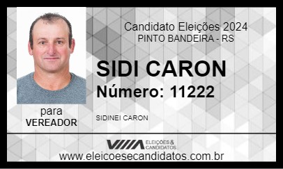 Candidato SIDI CARON 2024 - PINTO BANDEIRA - Eleições