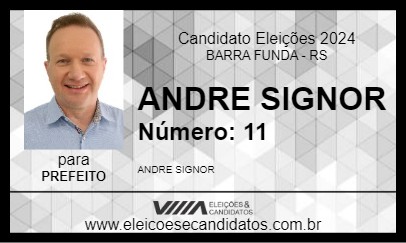 Candidato ANDRE SIGNOR 2024 - BARRA FUNDA - Eleições