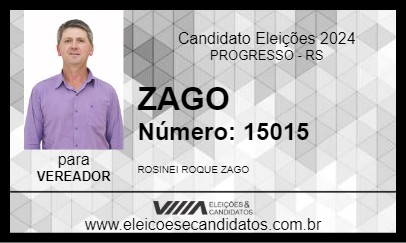 Candidato ZAGO 2024 - PROGRESSO - Eleições